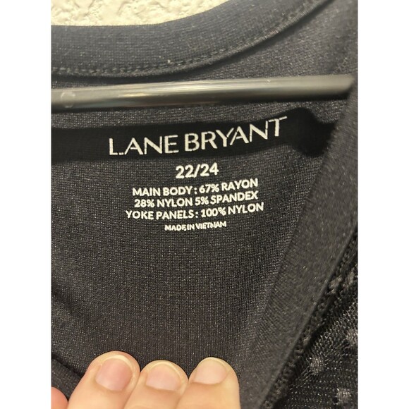 Lane Bryant Sheer Swiss Dot Black Long Sleeve Top Business Modest Minimalist 22 - Picture 5 of 5